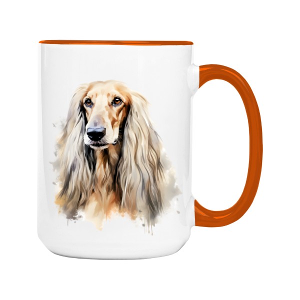 Hrnek velký barevný s potiskem Afghánský chrt