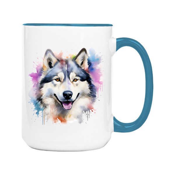 Hrnek velký barevný s potiskem Aljašský malamut 2