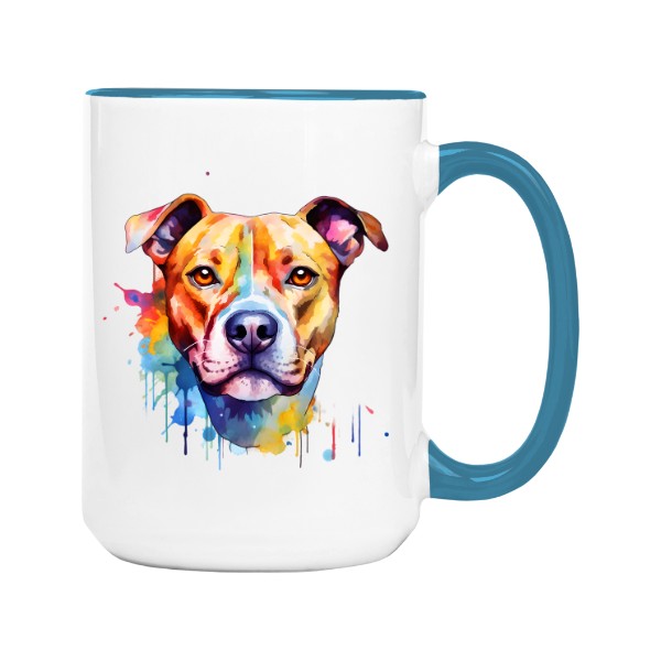 Hrnek velký barevný s potiskem Americký stafordširský teriér 2