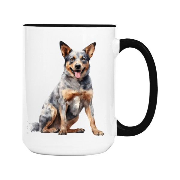 Hrnek velký barevný s potiskem Australský honácký pes 2