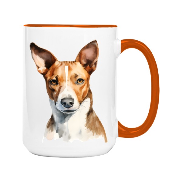 Hrnek velký barevný s potiskem Basenji 2