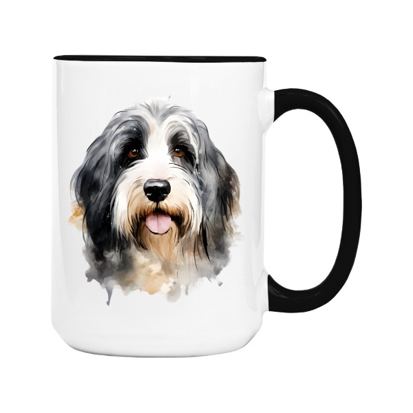 Hrnek velký barevný s potiskem Bearded kolie 2