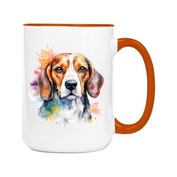 Hrnek velký barevný s potiskem Bígl 2