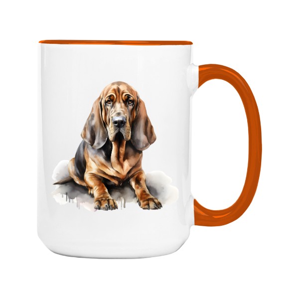 Hrnek velký barevný s potiskem Bloodhound 2