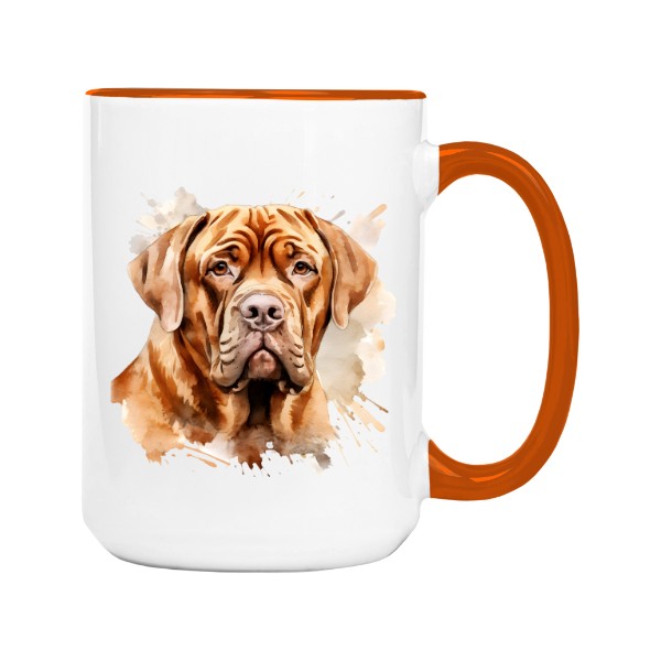 Hrnek velký barevný s potiskem Bordeauxská doga 2