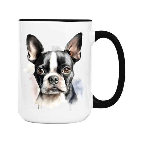 Hrnek velký barevný s potiskem Bostonský teriér 3