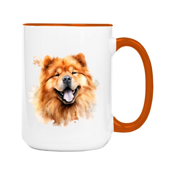 Hrnek velký barevný s potiskem Čau-čau 2