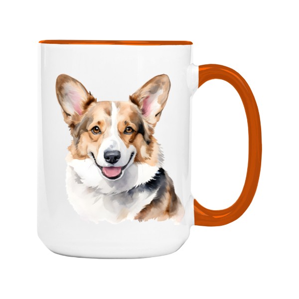 Hrnek velký barevný s potiskem Corgi 4
