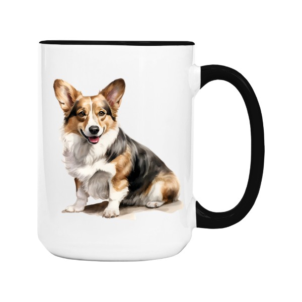 Hrnek velký barevný s potiskem Corgi 5