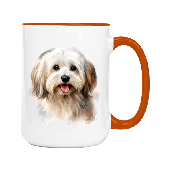 Hrnek velký barevný s potiskem Coton de Tulear