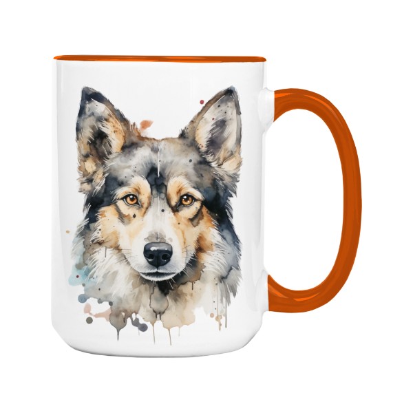 Hrnek velký barevný s potiskem Jakutská lajka