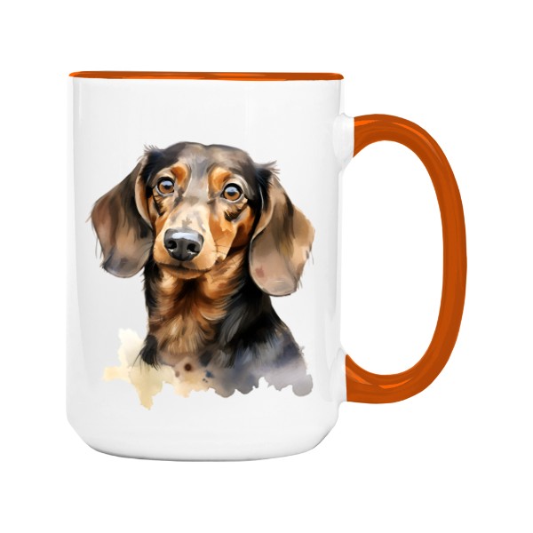 Hrnek velký barevný s potiskem Jezevčík 3