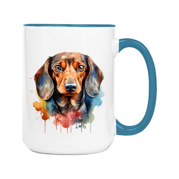 Hrnek velký barevný s potiskem Jezevčík 5