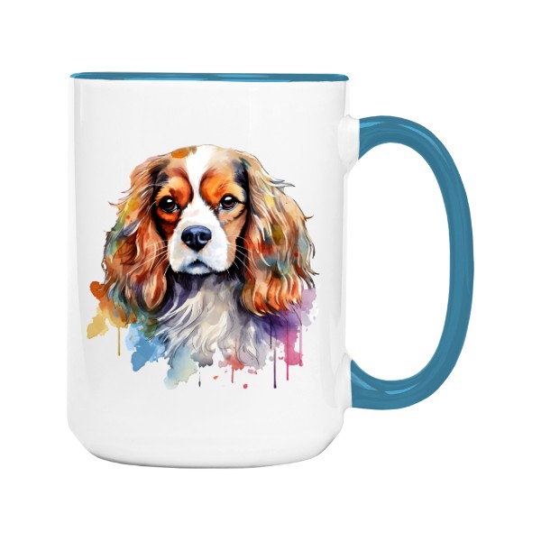 Hrnek velký barevný s potiskem Kavalír king Charles španěl 2