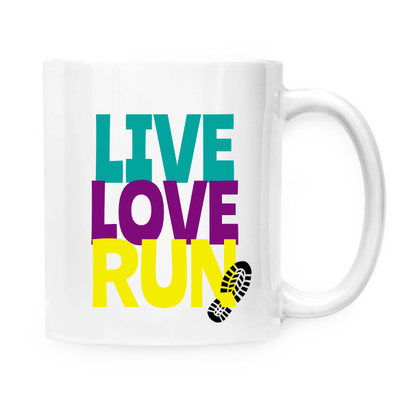 Hrnek malý bílý s potiskem Live Love RUN