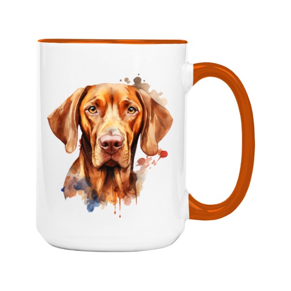 Hrnek velký barevný s potiskem Maďarský ohař Vizsla