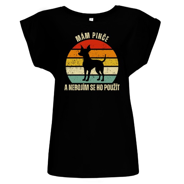 Tričko s potiskem Mám Pinče a nebojím se ho použít