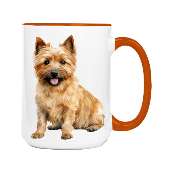 Hrnek velký barevný s potiskem Norwich teriér