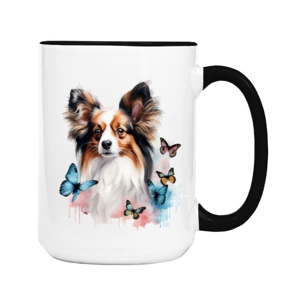 Hrnek velký barevný s potiskem Papillon