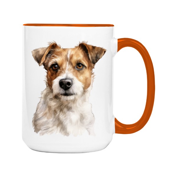 Hrnek velký barevný s potiskem Parson Russell teriér