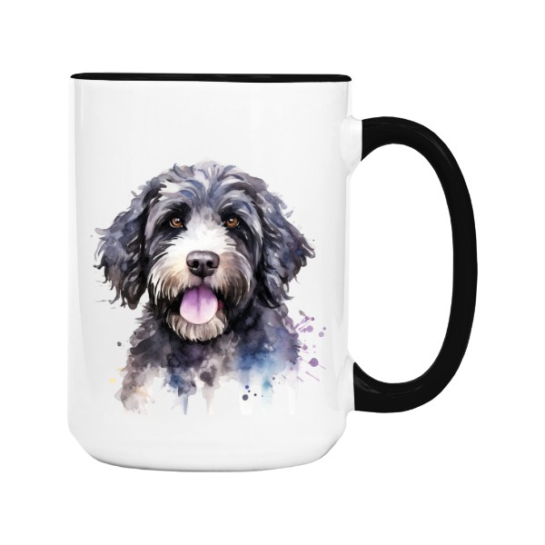 Hrnek velký barevný s potiskem Portugalský vodní pes 2