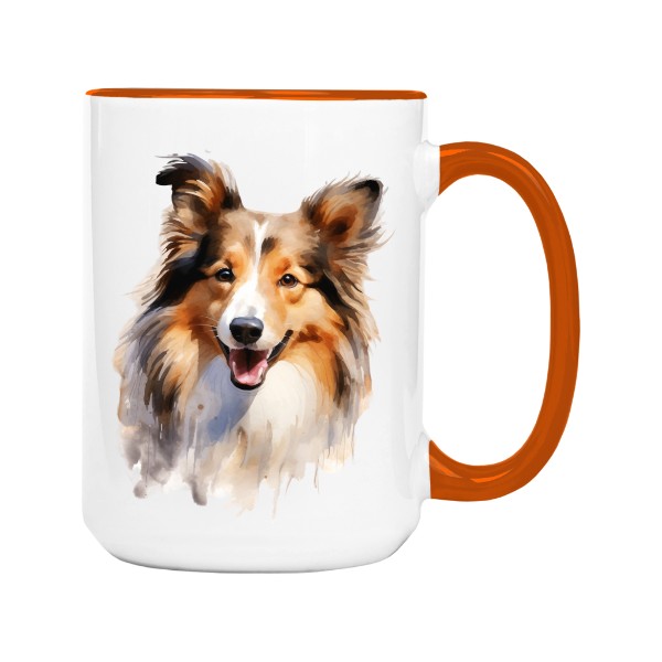 Hrnek velký barevný s potiskem Šeltie 2