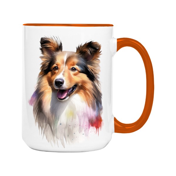 Hrnek velký barevný s potiskem Šeltie