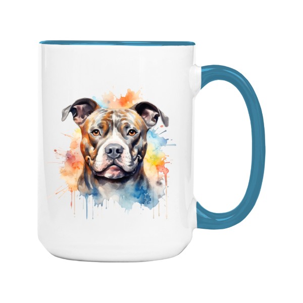 Hrnek velký barevný s potiskem Stafordširský bulteriér 2
