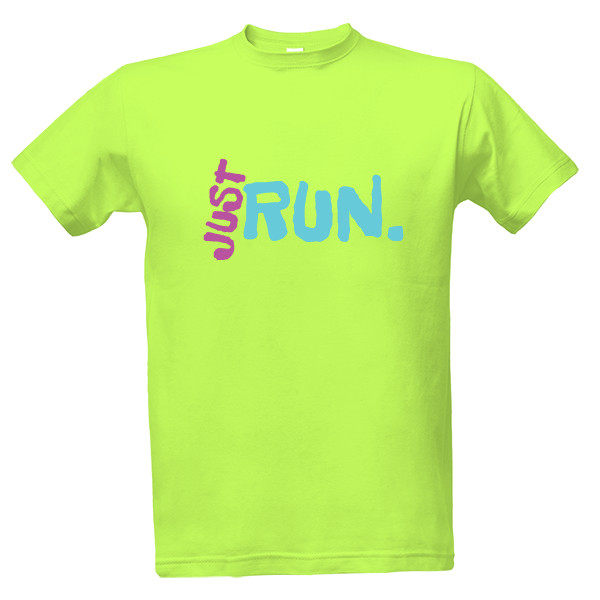 Tričko s potiskem Triko Just RUN lime