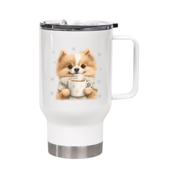 Hrnek velký s potiskem Vánoční roztomilý pomeranian