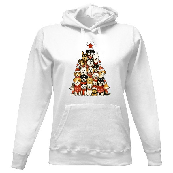 Hrnek velký barevný s potiskem Vánoční stromek z pejsků