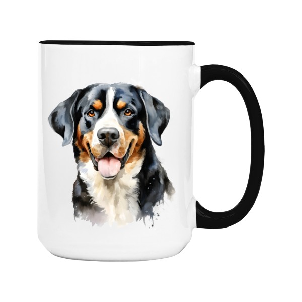 Hrnek velký barevný s potiskem Velký švýcarský salašnický pes