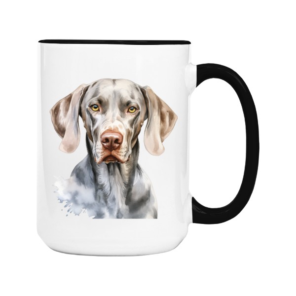 Hrnek velký barevný s potiskem Výmarský ohař 2