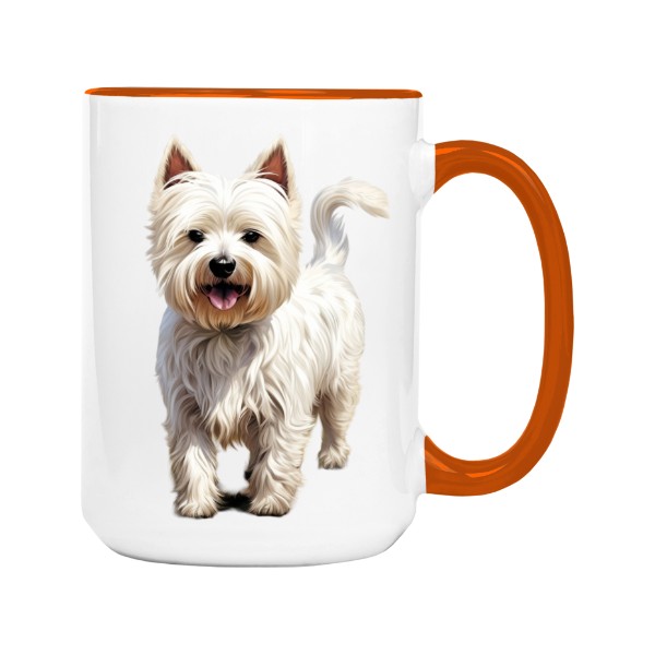 Hrnek velký barevný s potiskem West highland white teriér - Westík 2