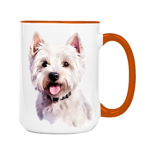Hrnek velký barevný s potiskem West highland white teriér - Westík