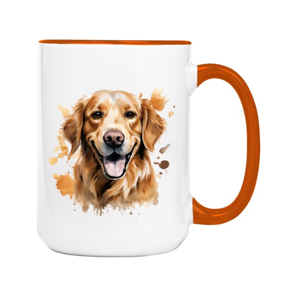 Hrnek velký barevný s potiskem Zlatý retrívr 4